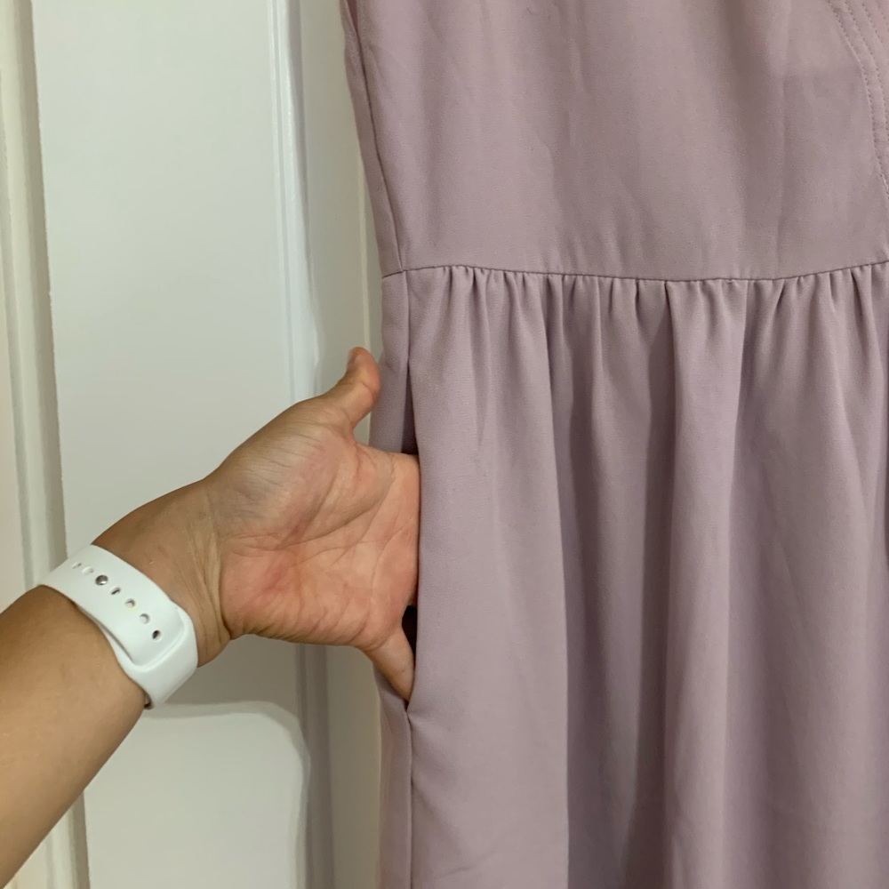 Wilfred Aritzia A-line dress V neck silk lined - Picture 4 of 5